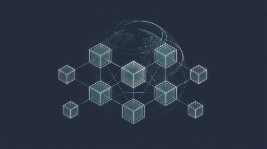 Abstract connected structures illustrating emerging forex bonus technologies